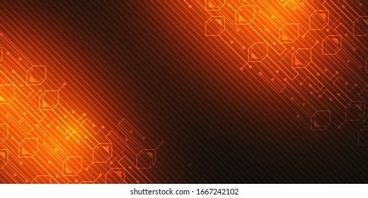 Banner tecnológico.Diseño geométrico lineal.Sistemas de diseño asistido por ordenador.Ilustración vectorial .