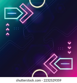 Concepto de diseño de fondo de banner de plantilla de neón