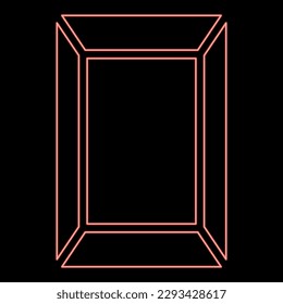 Neon template picture rectangular red color vector illustration image flat style