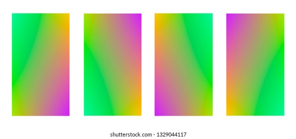 Neon templates for stories. Vector set of fluid background design for social media. Smartphone banner for mobile app. EPS10