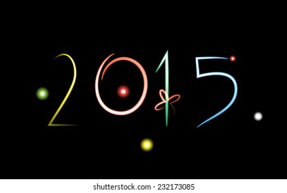 Neon text effect for a Happy New Year 2015
