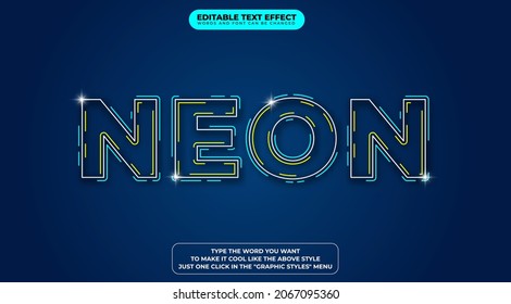 Neon Text Style Effect with Editable Text