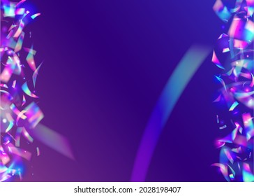 Neon Texture. Holiday Art. Purple Party Glitter. Glitch Tinsel. Light Confetti. Blur Burst. Retro Realistic Serpentine. Flying Foil. Violet Neon Texture