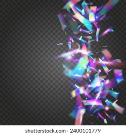 Neon Texture. Metal Multicolor Template. Transparent Confetti. Retro Design. Unicorn Art. Festive Foil. Rainbow Glitter. Purple Party Sparkles. Violet Neon Texture