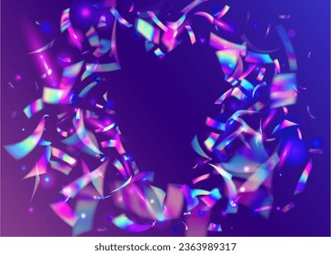 Neon Texture. Transparent Background. Retro Element. Holographic Glare. Holiday Foil. Party Abstract Sunlight. Unicorn Art. Purple Metal Sparkles. Blue Neon Texture