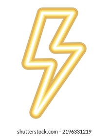 diseño de trueno de neón sobre blanco