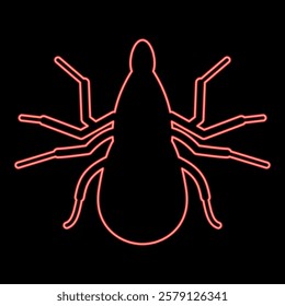 Neon tick mite red color vector illustration image flat style