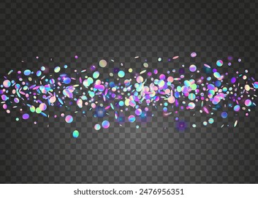 Neon Tinsel. Unicorn Burst. Blue Glare Paper. Hologram Serpentine. Happy Colourful Illustration. Falling Banner. Disco Concept. Cristal Poster. Purple Neon Tinsel