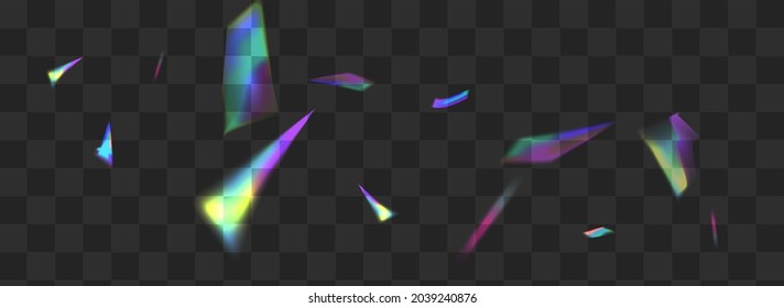 Neon Tinsel Vector Transparent Panoramic Background. Shine Lens Paper Poster. Holographic Flash Overlay Brochure. Holo Festive Confetti Pattern.