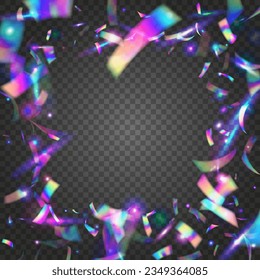Neon Tinsel. Violet Disco Sparkles. Retro Christmas Serpentine. Unicorn Art. Holographic Glare. Falling Confetti. Shiny Prism. Glamour Foil. Pink Neon Tinsel
