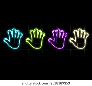 neon touch icon. Minimal universal theme set elements. Simple icon for websites, web design, mobile app..