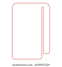 Neon towel stack of folded bath napkin red color vector illustration image flat style