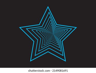 
Seguimiento neón de una estrella en un fondo negro