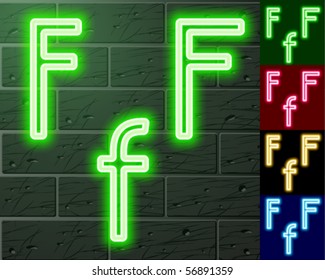 Neon transparent characters. Sensitive to the background.