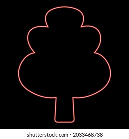 Neon tree red color vector illustration flat style image