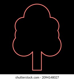 Neon tree red color vector illustration image flat style light