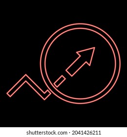 Neon trend or growht sign red color vector illustration flat style image