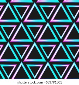 neon triangle pattern vector