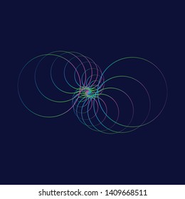 Neon triangle with a spiral.