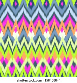 neon tribal ikat seamless background