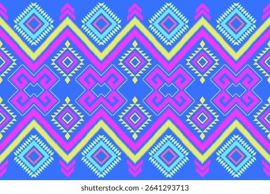 Neon Tribal Ikat
This seamless design reflects traditional ikat weaving combined with a contemporary, high-energy color scheme. Ideal for fabric prints, digital art, textile design, wallpapers