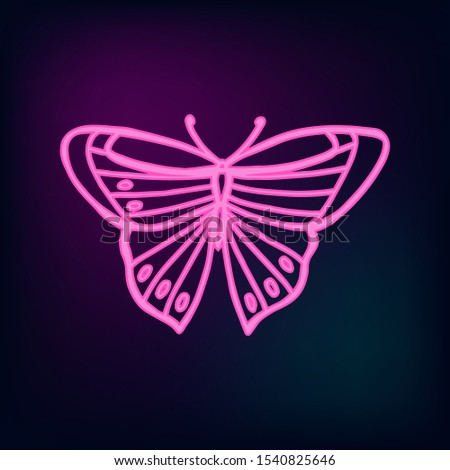 Neon tropic butterflies set vector. Illustration of hand drawn butteflies.
