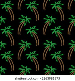 neon tropical palm fashionable seamless vector pattern for design and decor