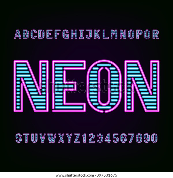 Neon Tube Light Alphabet Font Type Stock Vector (Royalty Free) 397531675