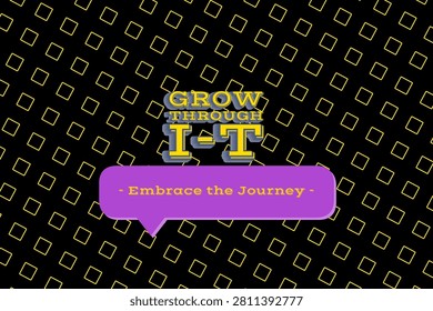 Neon twilight vibe style typography featuring GROW THROUGH IT and kinetic glyph trail