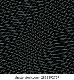 Neon twilight vibe visual background with framed accents and moire style wave mesh pattern