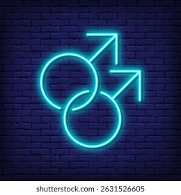 Néon dois símbolos de gênero masculino acoplado