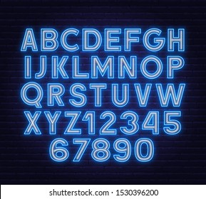 Neon Two Tone Font Blue White.