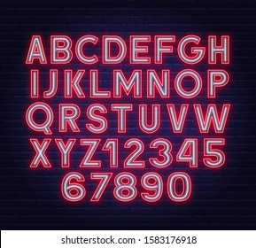 Neon Two Tone Font Red White.