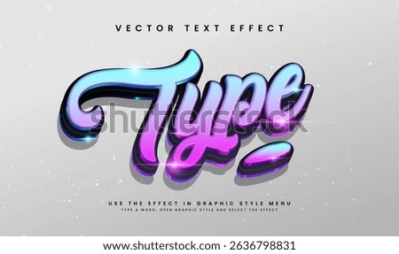 Neon Type Colorful Editable Vector Text Effect. Modern Elegant theme.