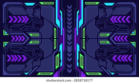 Neon UI elements for dark mode gaming projects.