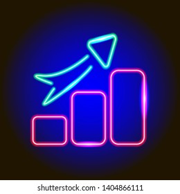 neon uptrend business finance economy forex icon isolated