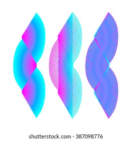 Neon vaporwave DNA element
