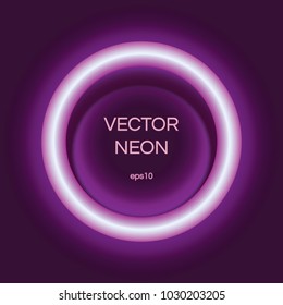 Neon vector circle light, part of collection