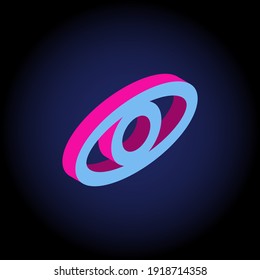 Neon vector colors isometric 3d eye