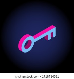 Neon vector colors isometric 3d key