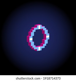Neon vector colors isometric 3d ring