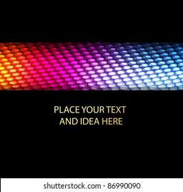 Neon vector dots on dark background
