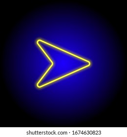 neon vector flat set icon of colorful different arrows isolated