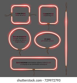 Neon vector frame set
