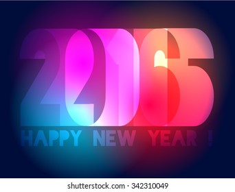 Neon vector happy new year 2016 colorful background for the holiday