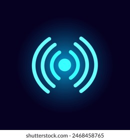 Neon vector illustration Wi-Fi Free vector illustration in blue color. Stylish and modern design, perfect for advertising and informational materials.