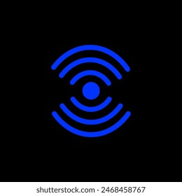 Neon vector illustration Wi-Fi Free vector illustration in blue color. Stylish and modern design, perfect for advertising and informational materials.