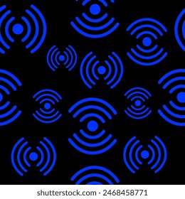 Neon vector illustration Wi-Fi Free vector illustration in blue color. Stylish and modern design, perfect for advertising and informational materials.