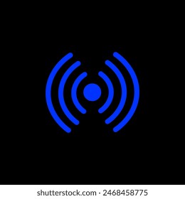 Neon vector illustration Wi-Fi Free vector illustration in blue color. Stylish and modern design, perfect for advertising and informational materials.