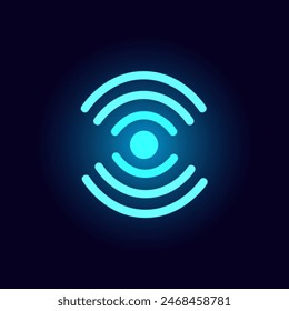 Neon vector illustration Wi-Fi Free vector illustration in blue color. Stylish and modern design, perfect for advertising and informational materials.